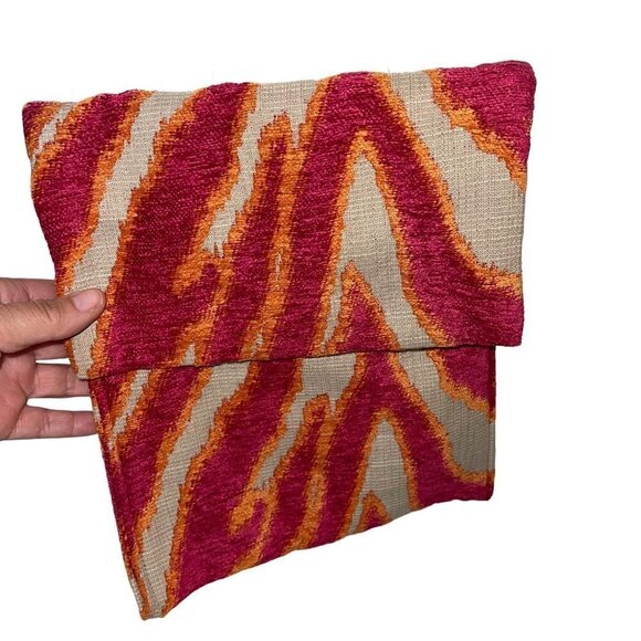 Womens Crossbody Shoulder Bag One Size Pink Orange Tapestry Flap Front Colorful - Picture 12 of 12